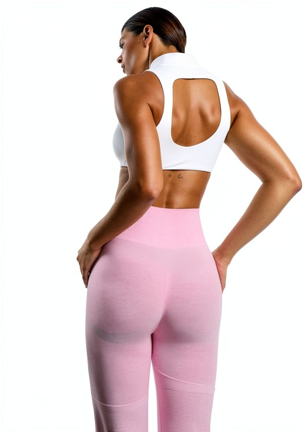 Womens Sports Bra High Neck Removable Pads Backless Design-3