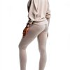 Womens Sweatsuit Soft Knit Batwing Sleeve Cozy Set-2