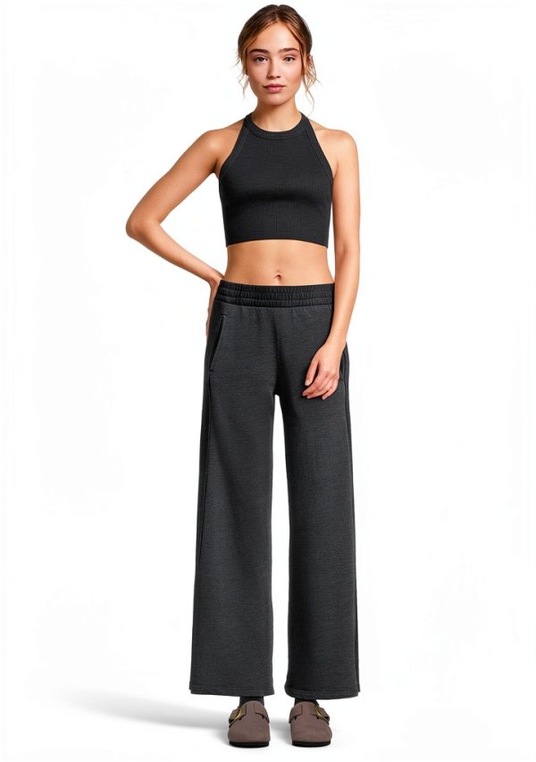 Free People Womens Sweatpants Breathable Comfort Black-0