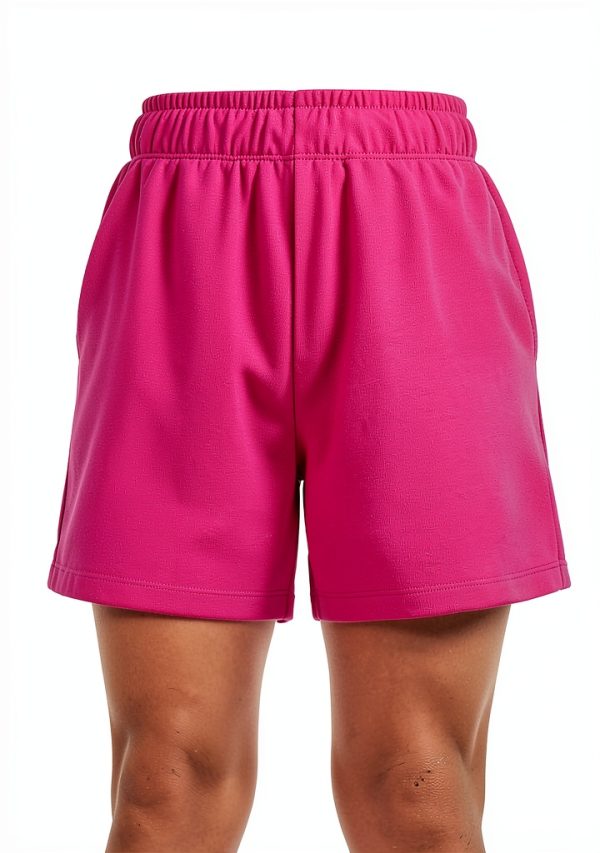 RS107 Womens French Terry Sweat Shorts High Rise Pockets-1