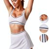 Square Neck Sports Bra Built in Pads Womens Workout Top-3