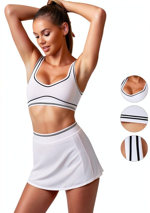 Square Neck Sports Bra Built in Pads Womens Workout Top-3