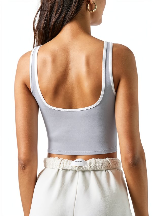 Seamed Underbust Crop Top Womens Sports Bra Nylon Spandex-1
