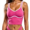 Seamed Underbust Crop Top Women Sports Bra Nylon Spandex-3