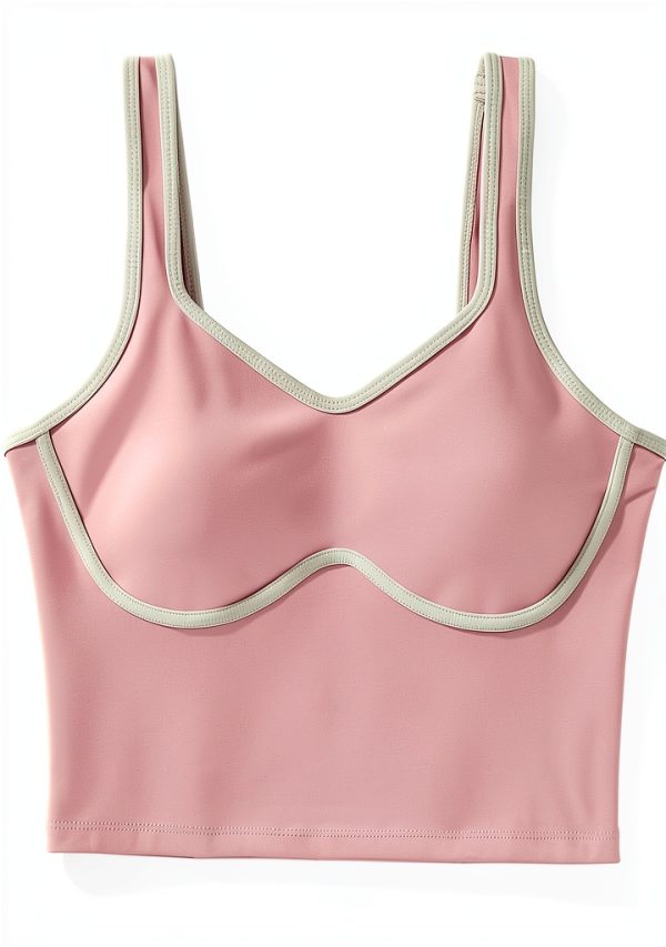 Seamed Underbust Crop Top Women Workout Bra Nylon Spandex-4