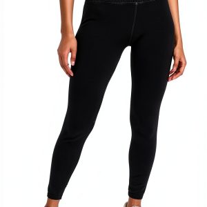 Women's Leggings Mid-Weight Compression Jersey Washed Black-0