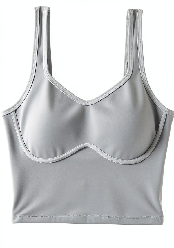 Seamed Underbust Crop Top Womens Sports Bra Nylon Spandex-4