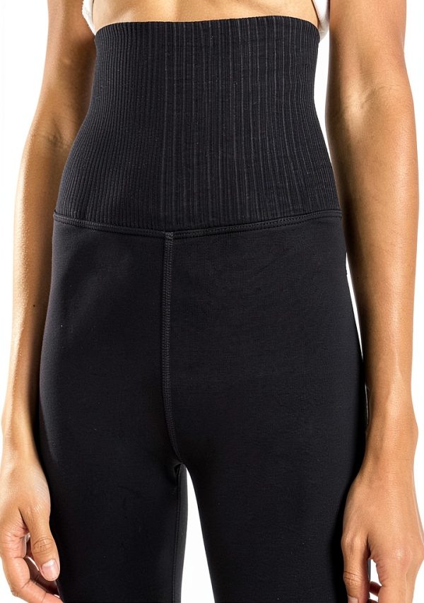 Women's Leggings Mid-Weight Compression Jersey Washed Black-5