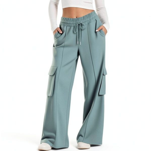 GOHRSHA Womens Cargo Sweatpants High Waist Wide Leg-1