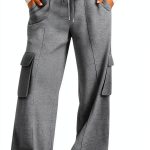 GOHRSHA Womens Cargo Sweatpants High Waist Wide Leg-0