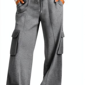 GOHRSHA Womens Cargo Sweatpants High Waist Wide Leg-0