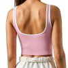 Seamed Underbust Crop Top Women Workout Bra Nylon Spandex-1