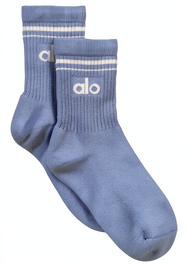 Unisex Half-Crew Throwback Sock showing stripe detail and ankle fit during casual wear