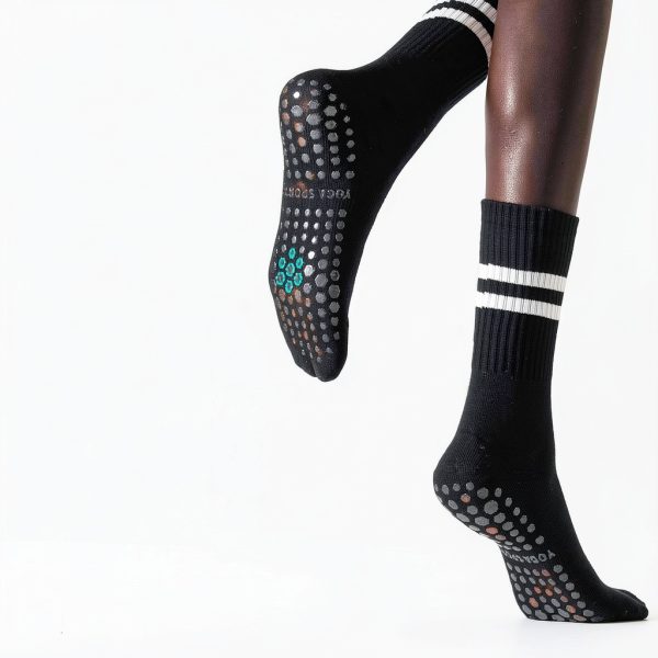 Non Slip Yoga Socks Women Grip Cotton Athletic Socks-2