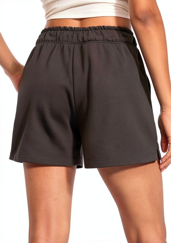 RS107 Womens Athletic Shorts French Terry High Rise-1