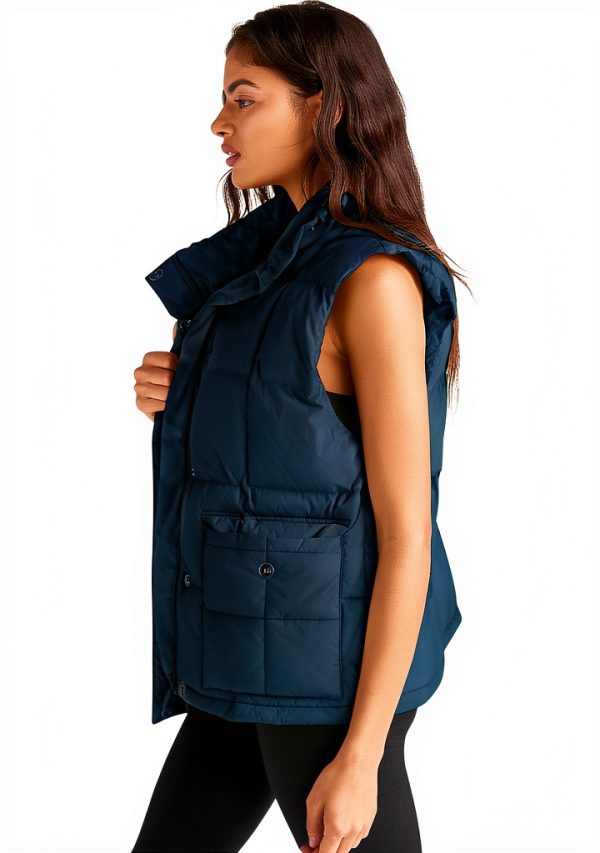 Blue Gem Womens Activewear Vest Zip Front Pockets-1