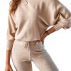 Womens Sweatsuit Soft Knit Batwing Sleeve Cozy Set-4