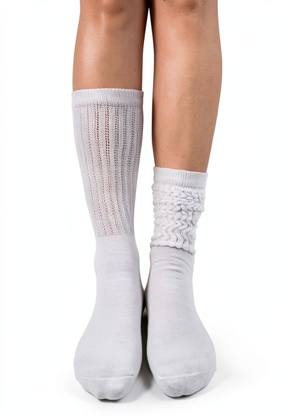 Women Slouchy Socks Polyester Spandex Stretch Calf Crew-1