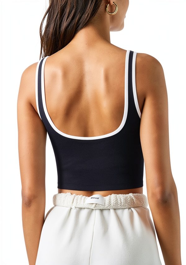 Seamed Underbust Crop Top Womens Sports Bra Nylon Spandex-1