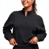 Smoofit Womens Half Zip Sweatshirt Soft Stretch Casual-0