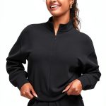 Smoofit Womens Half Zip Sweatshirt Soft Stretch Casual-0