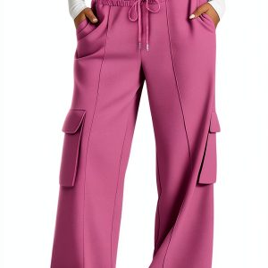 GOHRSHA Womens Cargo Sweatpants High Waist Wide Leg-0