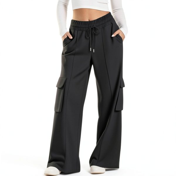 GOHRSHA Womens Cargo Sweatpants High Waist Wide Leg-1