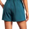 RS107 Womens Athletic Shorts French Terry High Rise-1