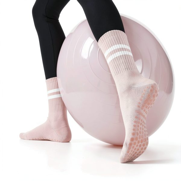 Non Slip Yoga Socks Women Grip Cotton Athletic Socks-4
