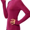 Womens Thermal Underwear Tops Fleece Mock Turtleneck Long-3