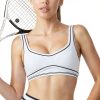 Square Neck Sports Bra Built in Pads Womens Workout Top-0