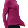 Womens Thermal Underwear Tops Fleece Mock Turtleneck Long-4