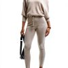 Womens Sweatsuit Soft Knit Batwing Sleeve Cozy Set-1