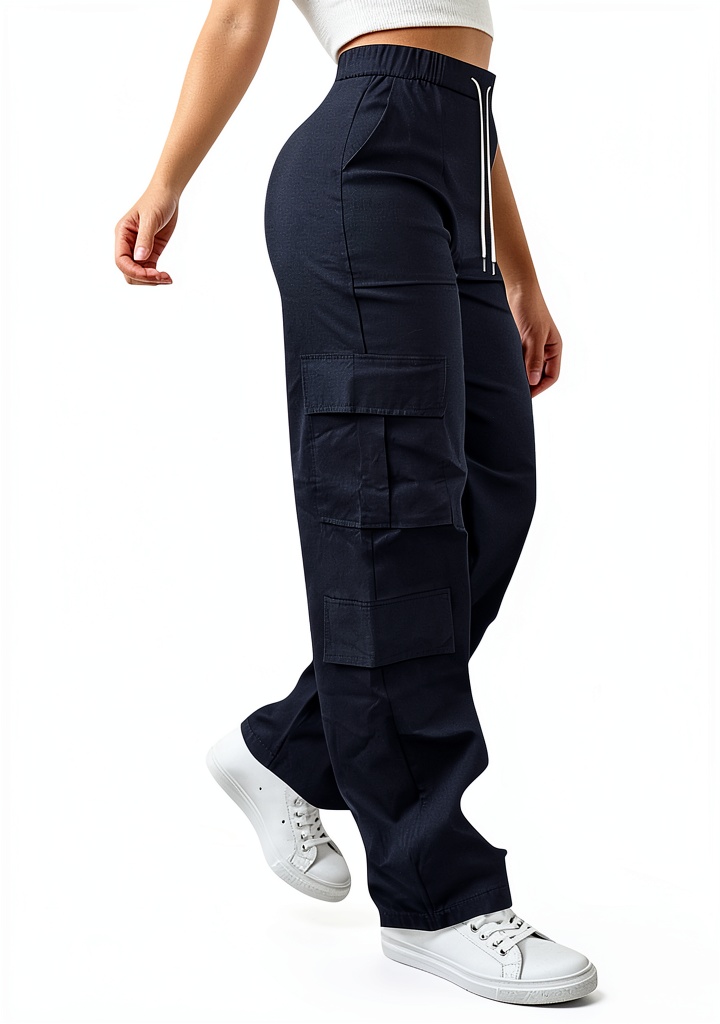 Womens hiking pants in various colors and sizes displayed on a hanger