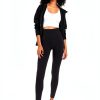 Women's Leggings Mid-Weight Compression Jersey Washed Black-4