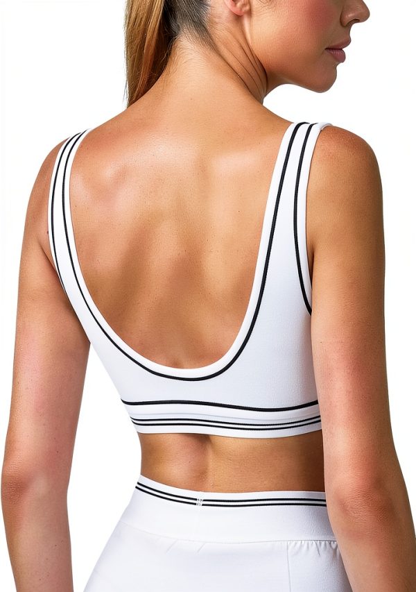 Square Neck Sports Bra Built in Pads Womens Workout Top-1