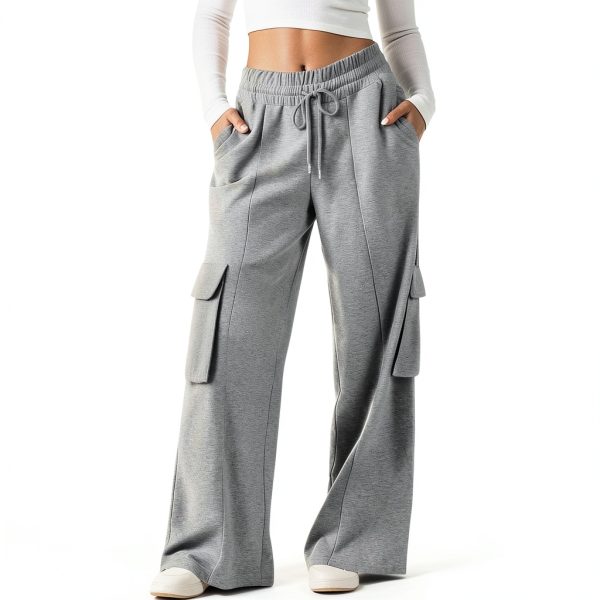 GOHRSHA Womens Cargo Sweatpants High Waist Wide Leg-1
