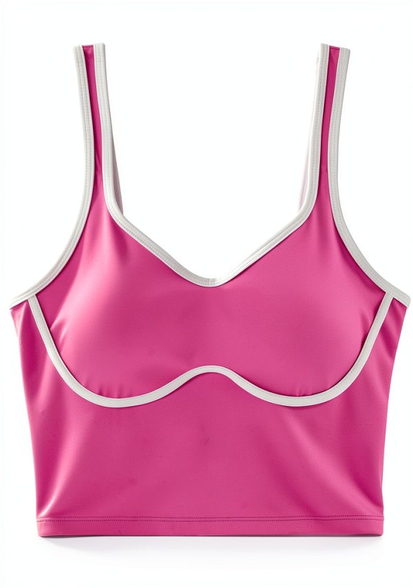Seamed Underbust Crop Top Women Sports Bra Nylon Spandex-4