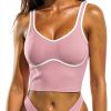 Seamed Underbust Crop Top Women Workout Bra Nylon Spandex-3