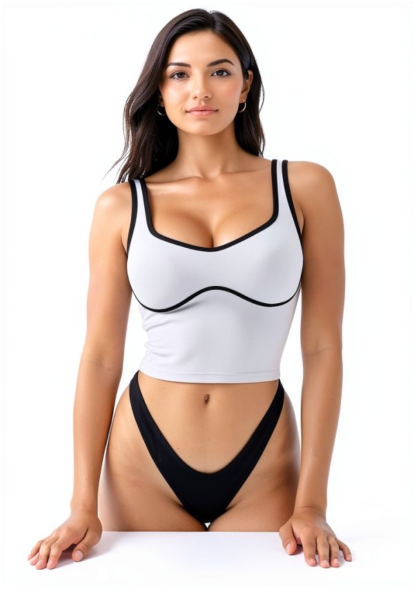 Seamed Underbust Crop Top Women Workout Bra Nylon Spandex-6