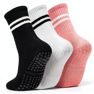 Non Slip Yoga Socks Women Grip Cotton Athletic Socks-0
