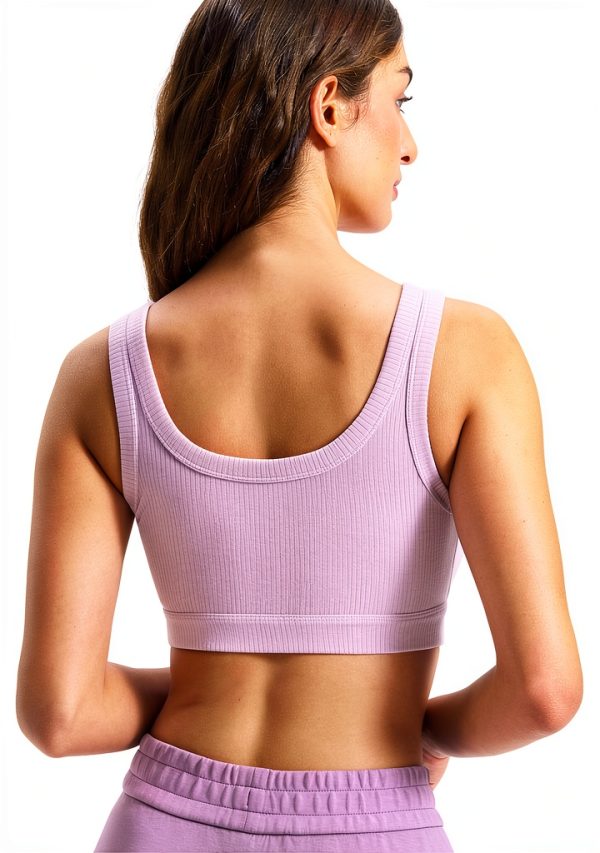 H208 Womens Sports Bra Lyocell Ribbed Medium Support-1