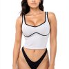 Seamed Underbust Crop Top Womens Sports Bra Nylon Spandex-6