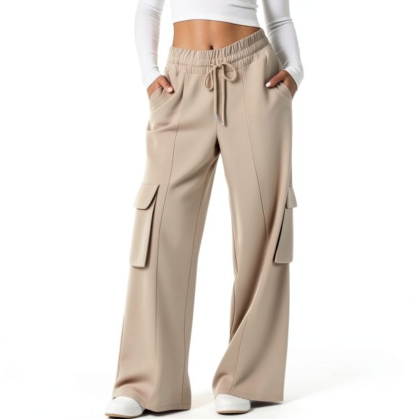 GOHRSHA Womens Cargo Sweatpants High Waist Wide Leg-1