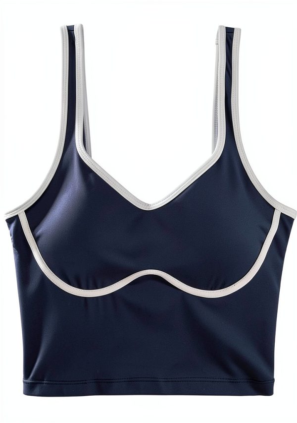 Seamed Underbust Crop Top Women Sports Bra Nylon Spandex-4