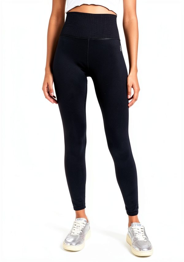 Women's Leggings Mid-Weight Compression Jersey Washed Black-1