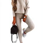 Womens Sweatsuit Soft Knit Batwing Sleeve Cozy Set-0