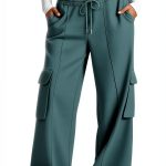 GOHRSHA Womens Cargo Sweatpants High Waist Wide Leg-0