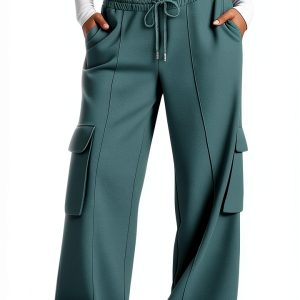 GOHRSHA Womens Cargo Sweatpants High Waist Wide Leg-0