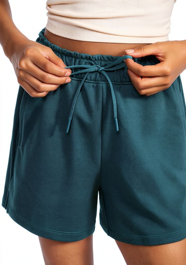 RS107 Womens Athletic Shorts French Terry High Rise-2